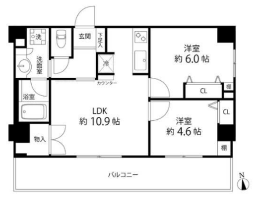 デュオステージ白金高輪 805 間取り図