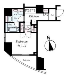 グランティアラ新御徒町アジールコート 4階 間取り図