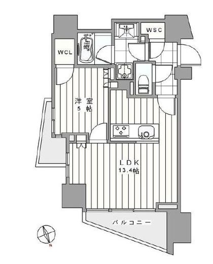 ライオンズ麻布十番スペリア 6階 間取り図