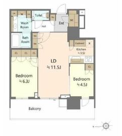HARUMI FLAG SUN VILLAGE (晴海フラッグ サンヴィレッジ) 16階 間取り図