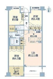 パークハウス元住吉サウスコンフォート 3階 間取り図