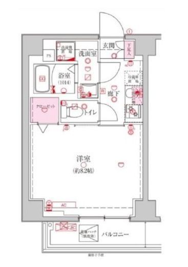 ベルシード新大橋 6階 間取り図