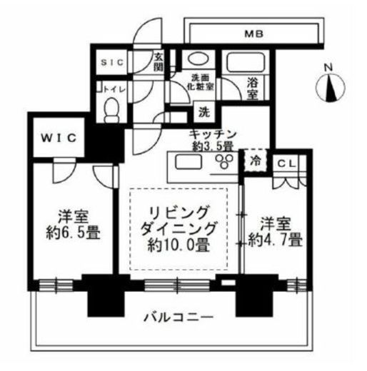 アトラスタワー曳舟 15階 間取り図