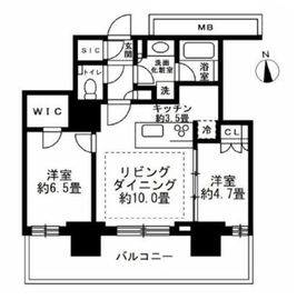 アトラスタワー曳舟 15階 間取り図