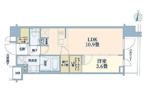 グレーシア横浜 9階 間取り図