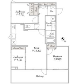 ミリアレジデンス桜新町 6階 間取り図