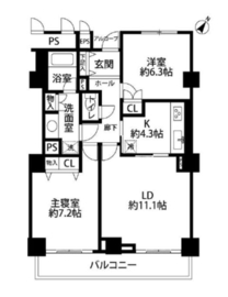 プラティーヌ田町 74 間取り図