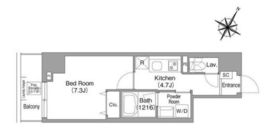コンフォリア・リヴ関内 802 間取り図
