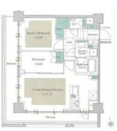 ピアース神楽坂テラス 2階 間取り図