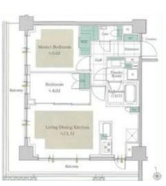ピアース神楽坂テラス 2階 間取り図
