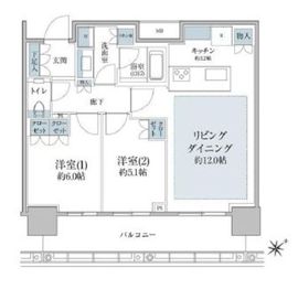 ブリリアタワー浜離宮 29階 間取り図