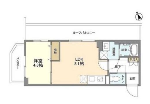 ウェルスクエア馬込Ⅱ 405 間取り図