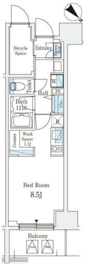 リテラス西日暮里 402 間取り図