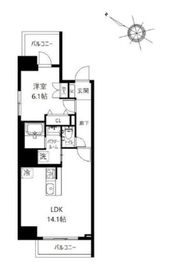 アクア北品川 602 間取り図