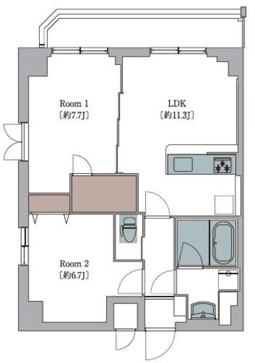 L'Foria瑞江 405 間取り図