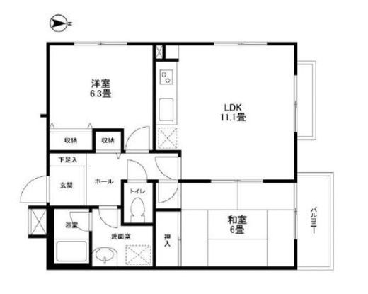 ブラウネスハイム大井町 201 間取り図