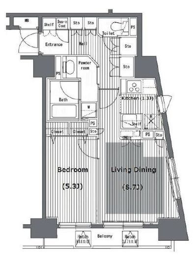 ガラ・グランディ日本橋 9階 間取り図