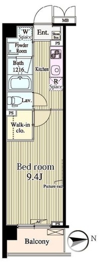 バンデューセン上北沢 206 間取り図