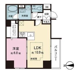 クレヴィスタ元浅草 10階 間取り図