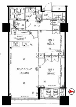 ザ・湾岸タワーレックスガーデン 7階 間取り図