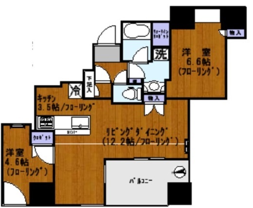 ロイヤルタワー横濱鶴見 19階 間取り図
