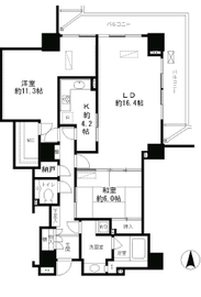 恵比寿ガーデンテラス弐番館 1002 間取り図