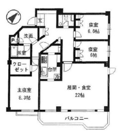 テラス広尾 1階 間取り図