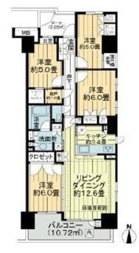 東京ビューマークス 14階 間取り図