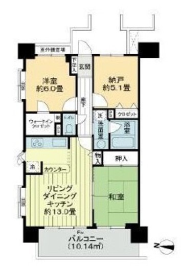 ライオンズプラザ池之端 9階 間取り図