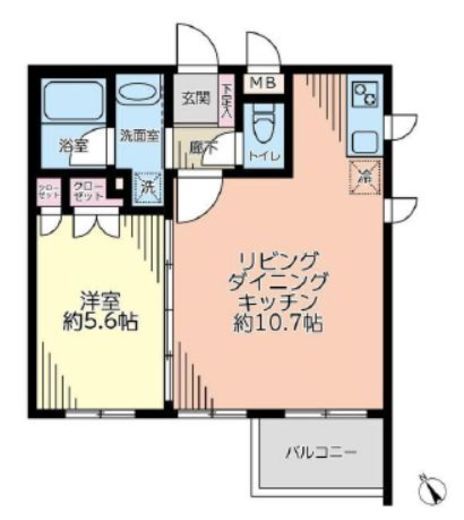 コムロンド千駄ヶ谷フラッツ 2階 間取り図