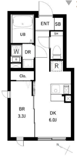コンポジット品川戸越 301 間取り図