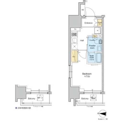 プラウドフラット錦糸町ウエスト 707 間取り図