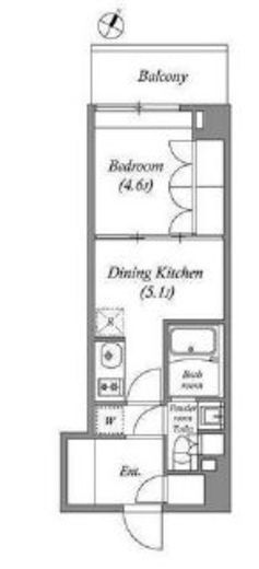 ラクレイス横濱関内 304 間取り図