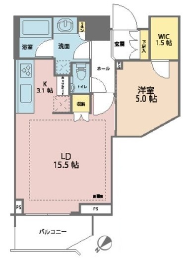 パークタワー勝どきミッド/サウス 38階 間取り図
