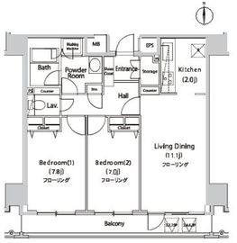 グレイスコート木場パークサイド 3階 間取り図