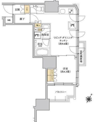 グレーシアフィット三軒茶屋 103 間取り図