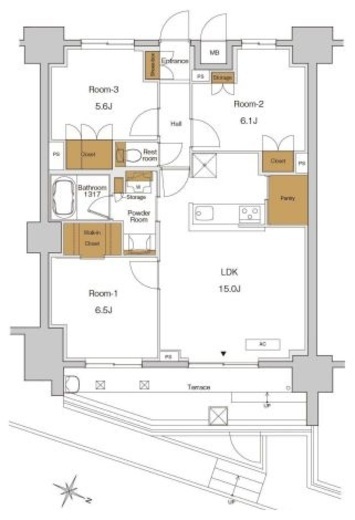 RJRプレシア東十条ガーデン 101 間取り図