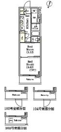 ARKMARK世田谷砧 (アークマーク世田谷砧) 104 間取り図