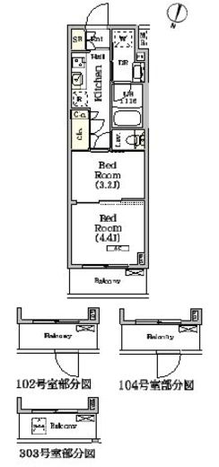 ARKMARK世田谷砧 (アークマーク世田谷砧) 403 間取り図