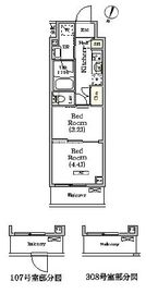 ARKMARK世田谷砧 (アークマーク世田谷砧) 107 間取り図