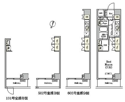 ARKMARK世田谷砧 (アークマーク世田谷砧) 602 間取り図