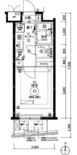 リクレイシア西麻布 7階 間取り図