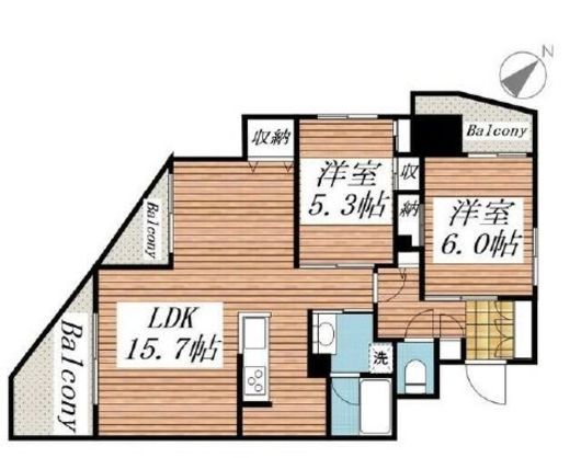 ジオ・イニシア田端 8階 間取り図
