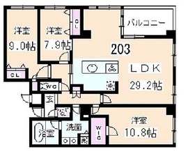 レガロ高輪 203 間取り図