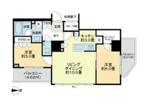 オープンレジデンシア高輪ザ・ハウス 8階 間取り図