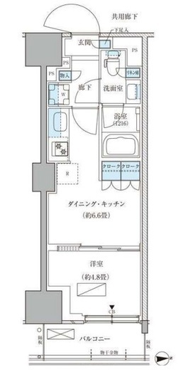パークアクシス品川天王洲アイル 102 間取り図