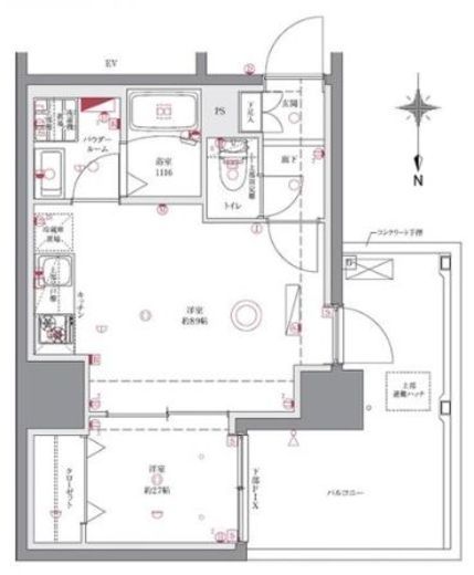 AZEST武蔵小杉 1階 間取り図