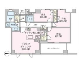ジオ等々力 5階 間取り図