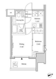 ザ・パークハビオ北千住 1208 間取り図