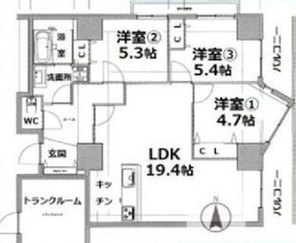 シティコート目黒 2-306 間取り図